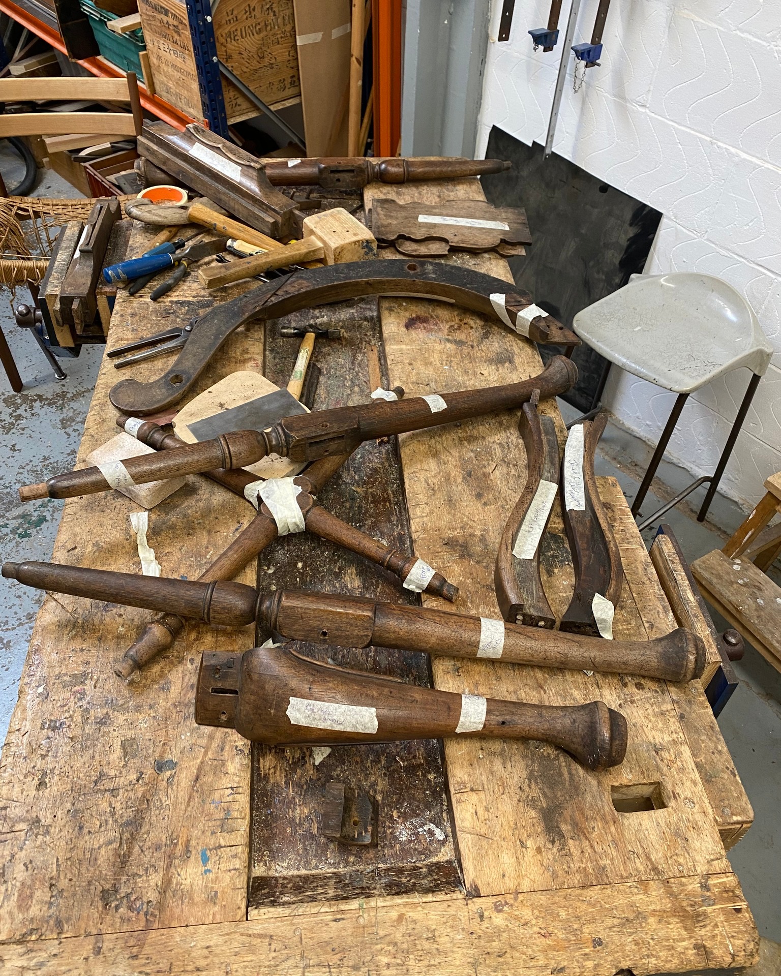 Exploded chair. And here it is back together again 🔨

Got a piece of furniture that needs overhauling? Bring it along to our Furniture Restoration Five Day Intensive at the end of the month. Use our tools and know-how to turn it into something lovely. 27 - 31 August 2024. 

Repost from @highcroft_interiors: "This Georgian corner chair came to us in quite a state. Tenons replaced with dodgy dowels and screws and brackets here and there. No drop in frame and a very tired looking finish. You’ve seen it appear on the Instagram before. Now it’s finally finished and back home with its owner. Frame restoration wise, it has been quite a journey (for the chair and for Janet!). Thankfully we have had the benefit of some expert advise, huge thanks to @schoolofstuff for help in getting the chair apart and remaking some of the tenons. And to @garethrees75 for his massive help in gluing back together and making a new ear, toe and that offset tenon (😱). It does look fabulous and we are very pleased with this one!"